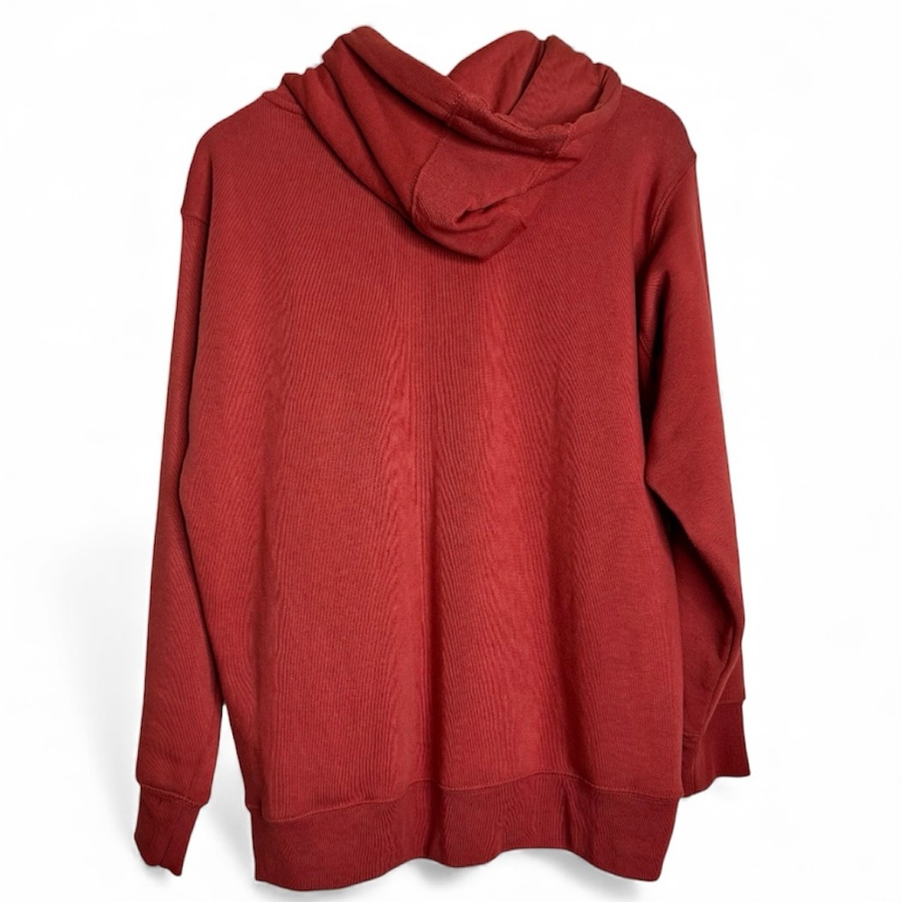 Ariat REAL Classic Arm Logo Hoodie Sweat Fleece Lined Orange Cotton Blend Medium - Picture 5 of 16